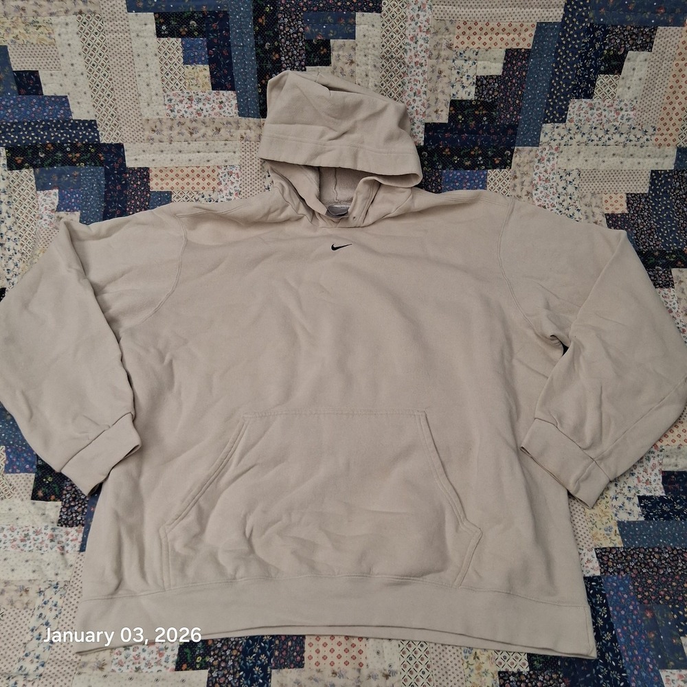 Vintage Nike Hoodie Center Mini Swoosh Check Size XXL‎ Off White Streetwear Y2K